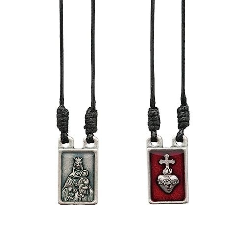 Intercession Sacred Heart Metal Catholic Scapular (Antique Silver) - Image 1