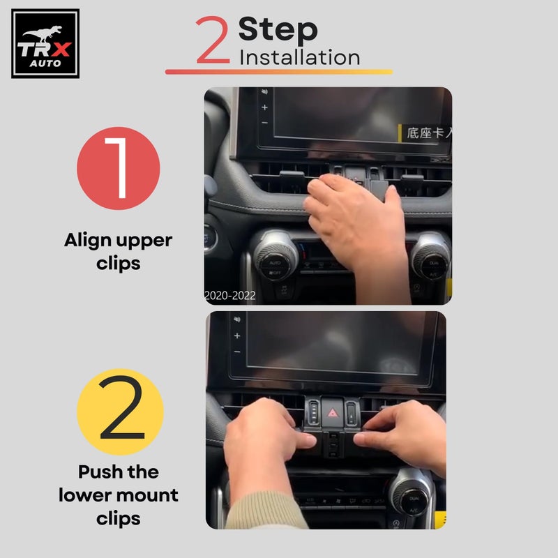 TRX AUTO Phone Holder Mount With Gravity Phone Holder For Toyota Rav4 2020 To 2023 | Toyota Rav4 Accessories | Rav4 Mobile Phone Holder - Image 4