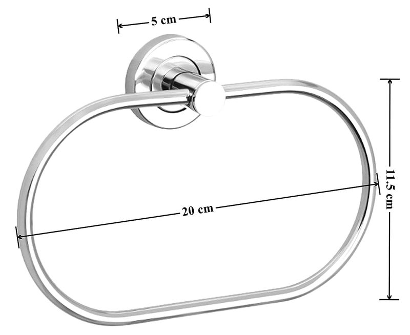 FOLX FBA02 Oval Shape Towel Rings/Towel Holder/Hand Towel Stand/Cloth Hanger Napkin Holder/Cloth Stand Towel Holder for Bathroom Kitchen Washbasin (3, Chrome Finish) - Image 3