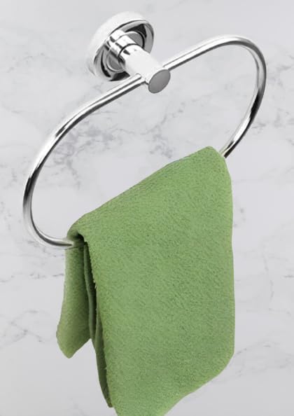 FOLX FBA02 Oval Shape Towel Rings/Towel Holder/Hand Towel Stand/Cloth Hanger Napkin Holder/Cloth Stand Towel Holder for Bathroom Kitchen Washbasin (3, Chrome Finish) - Image 2