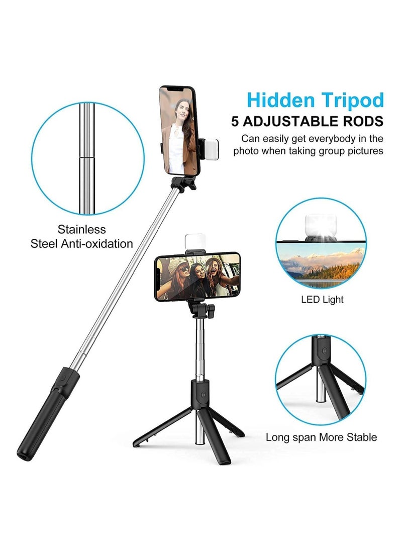Raxoom Bluetooth Selfie Sticks with Remote and Selfie Light, 3-in-1 Multifunctional Selfie Stick Tripod Stand Mobile Stand Compatible with All Phones - Image 3