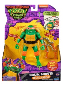 Teenage Mutant Ninja Turtles Teenage Mutant Ninja Turtles: Mutant Mayhem 5.5 Michelangelo Deluxe Ninja Shouts Figure by Playmates Toys 