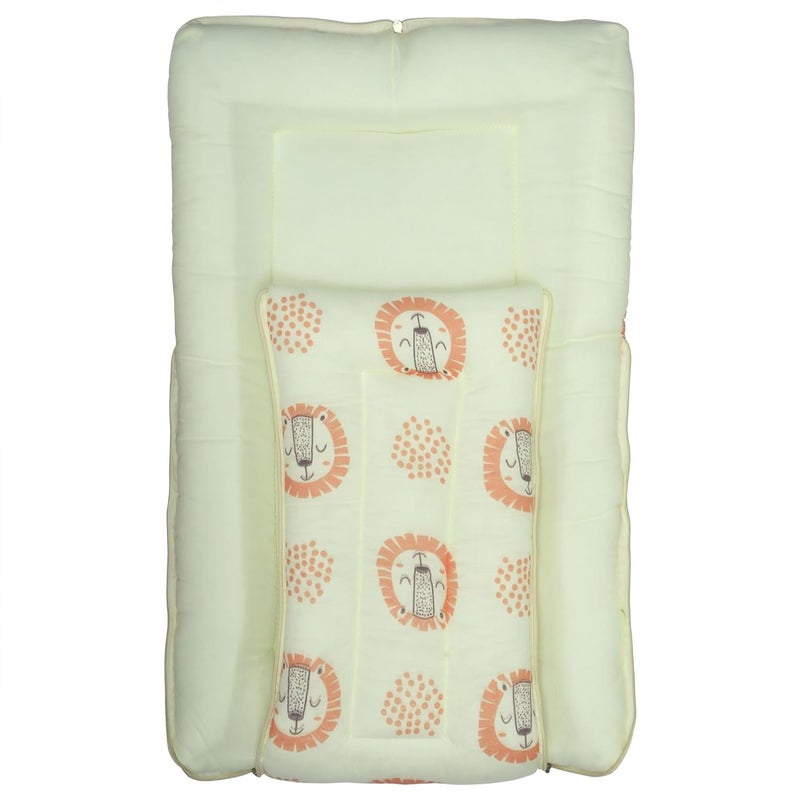 1st Step سرير أطفال 3 في 1 من قطن موسلين 100%، كيس نوم وعش محمول، فراش قطن للأطفال حديثي الولادة والرضع، سرير محمول، لحمل الأطفال والنوم، سرير نوم للأطفال غير محدد الجنس (YLLION) - Image 5