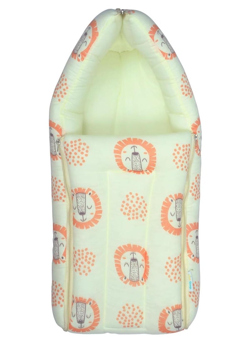 1st Step سرير أطفال 3 في 1 من قطن موسلين 100%، كيس نوم وعش محمول، فراش قطن للأطفال حديثي الولادة والرضع، سرير محمول، لحمل الأطفال والنوم، سرير نوم للأطفال غير محدد الجنس (YLLION) - Image 1