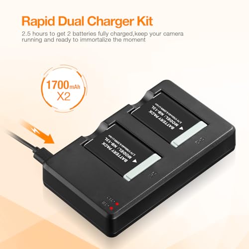 LORDONE NB-13L Battery 2-Pack and USB Dual Battery Charger for PowerShot SX720 HS, SX730 HS, SX740 HS, SX620 HS, G1 X Mark III, G5 X, G7 X, G7 X Mark II, G9 X, G9 X Mark II Cameras - Image 4