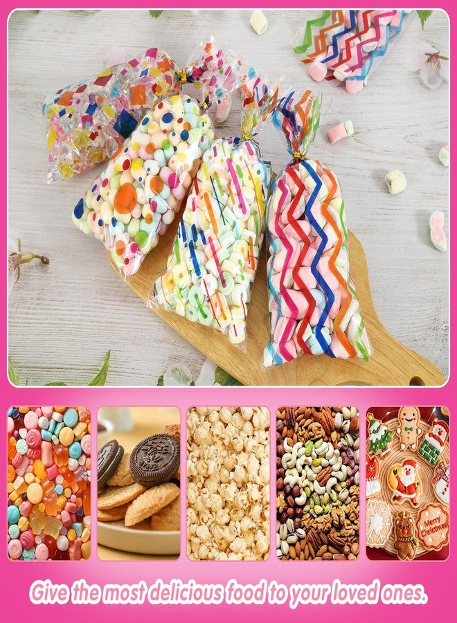 Docvania Cello Cellophane Treat Gift Bags, Holiday Cellophane Bags, Cookie Bags, 5 X 11 inch Candy Bags with Ties, 100 Gift Bags for Mother's Day, Valentine's Day, Christmas, Birthday Parties, - Image 5