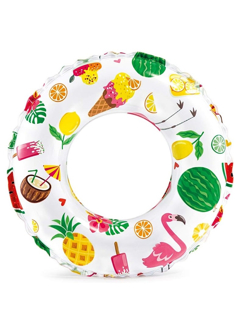 INTEX 59241NP-Lively Print Inflatable Swim Ring 61cm/24", Fruits - Image 1