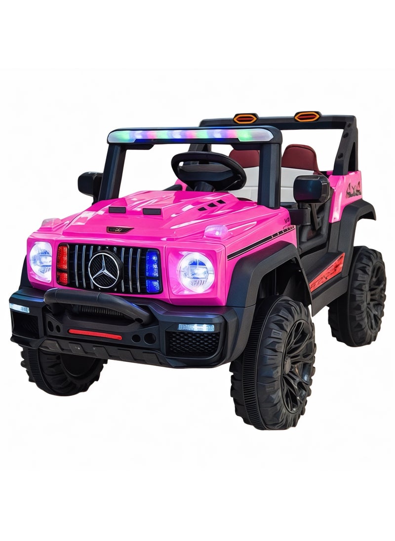 Cute ninos Kids Electric Jeep Car with 12V Battery and 380W Dual Motors, Remote Control, Interactive Lights with Music, Openable Doors, and Great Entertainment Features 