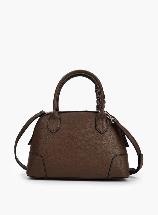 سيليست Solid Tote Bag with Double Handle and Scarf Accent