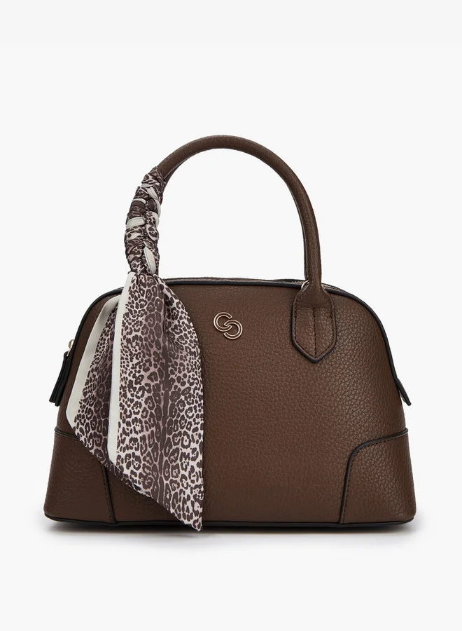 سيليست Solid Tote Bag with Double Handle and Scarf Accent