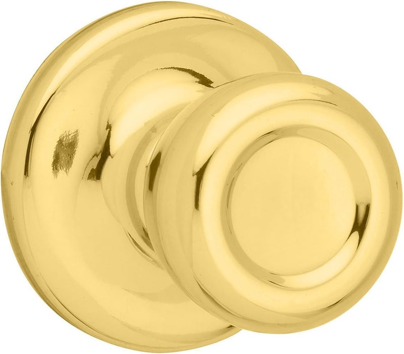 Kwikset Mobile Home Interior Passage Door Knob Handle For Closet and Hallway Doors NonLocking Doorknob in Polished Brass - Image 1