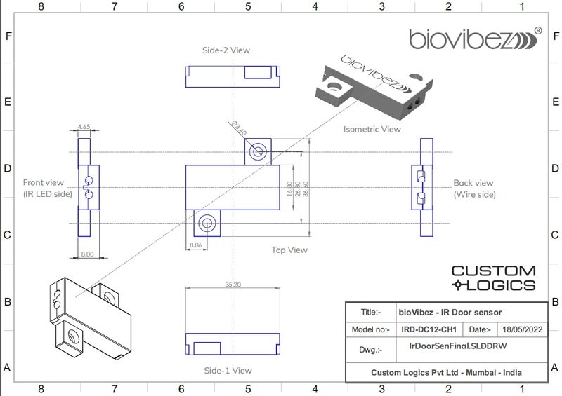 LABEL OF BIOVIBEZ bioVibez IRDDC12CH1 Infra redIR Door SensorWardrobeBookshelfCabinet 12V6A Over Current Short Circuit Protect Auto ONOff LED with Door Opening and Closing Polycarbonate Made in India  - Image 4