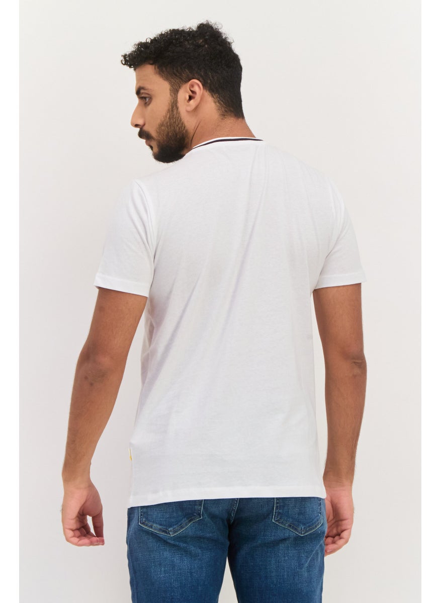 Gazzarrini Men Crew Neck Short Sleeves Graphic Print T-Shirt, White  - Image 4