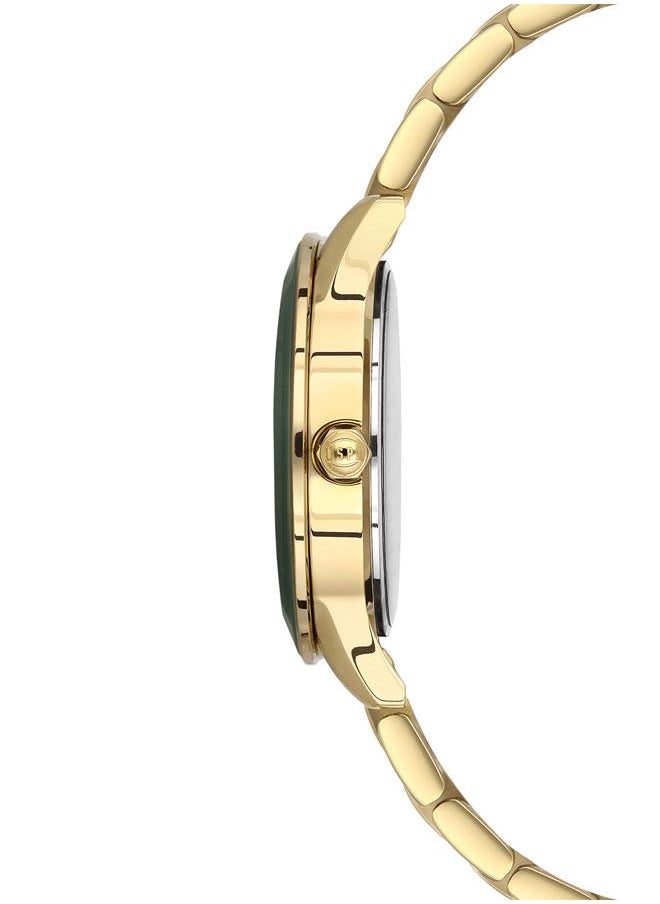 U.S. Polo Assn. U.S. Polo Assn. Fundamental 36mm Ladies' Green Dial Watch with Gold Stainless Steel Band and Abstract Green Bezel - USPA2044-05, Boldly Stylish Sophistication  - Image 2
