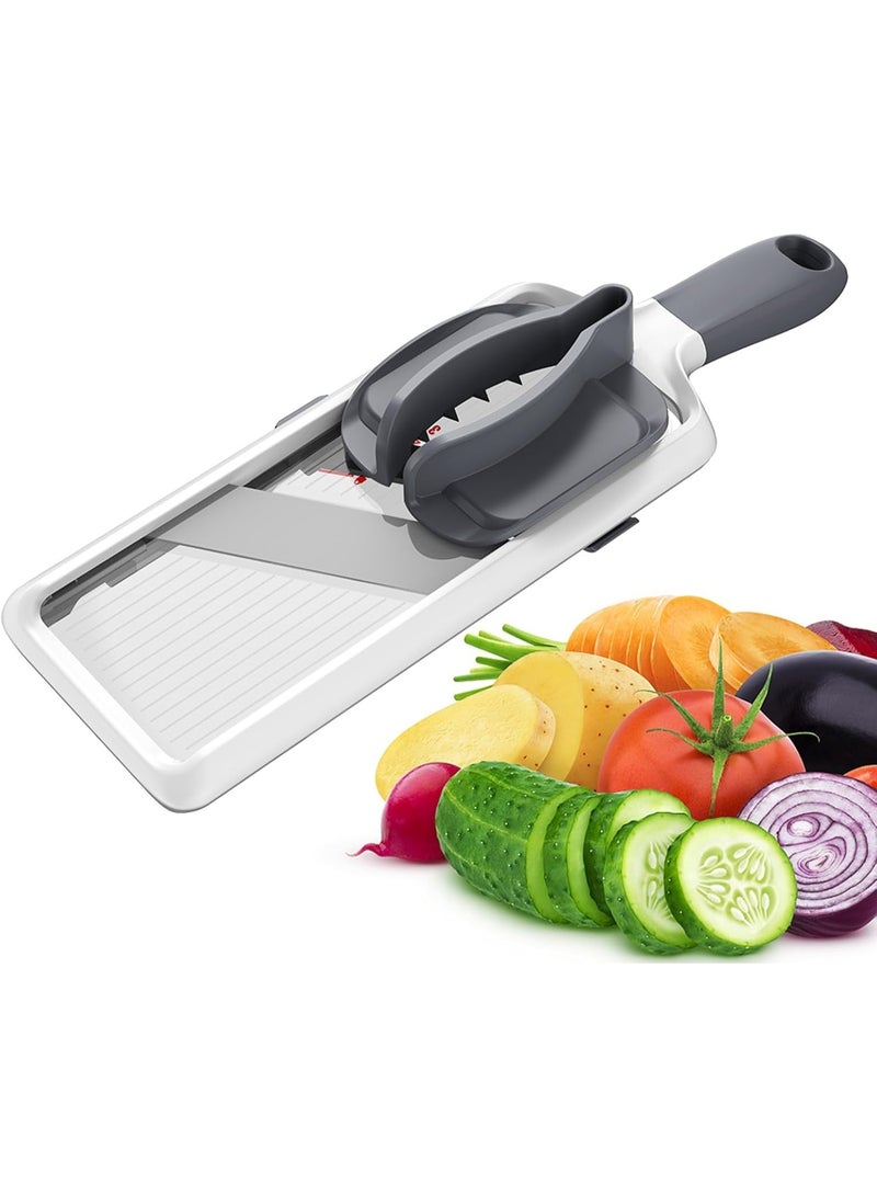 Multi Handheld Mandoline Slicer - Adjustable Stainless Steel Blade, Comfort Grip, Safety Features, Easy to Clean, Ideal for Speedy Slicing of Fruits and Vegetables - Image 1