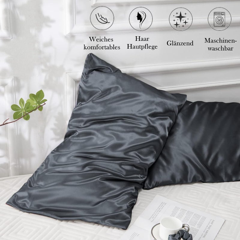 Vielit - Satin Pillowcase 50 x 80 cm, Set of 2, Similar to Silk Cover, Oeko-Tex Certified - Image 5