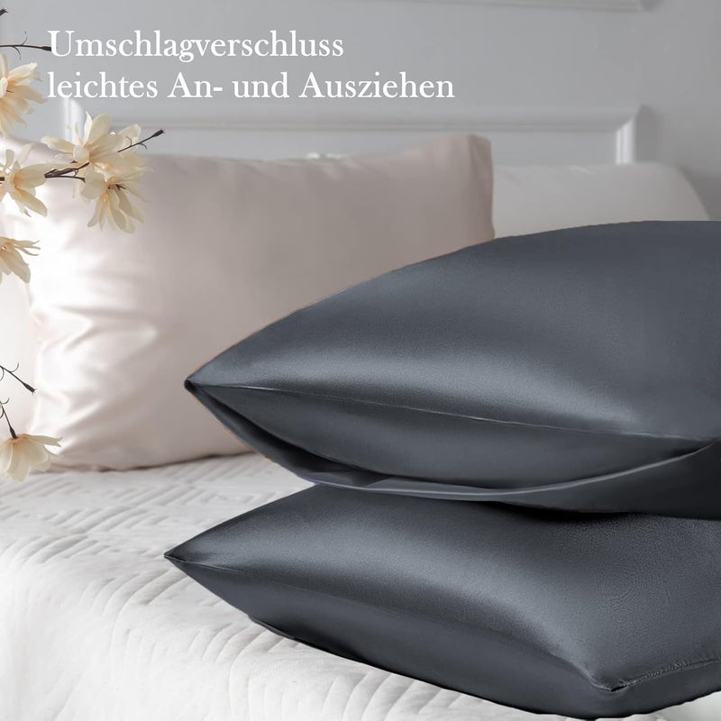 Vielit - Satin Pillowcase 50 x 80 cm, Set of 2, Similar to Silk Cover, Oeko-Tex Certified - Image 3