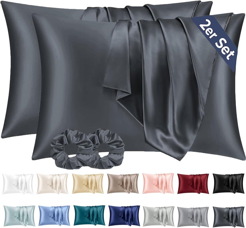 Vielit - Satin Pillowcase 50 x 80 cm, Set of 2, Similar to Silk Cover, Oeko-Tex Certified - Image 1