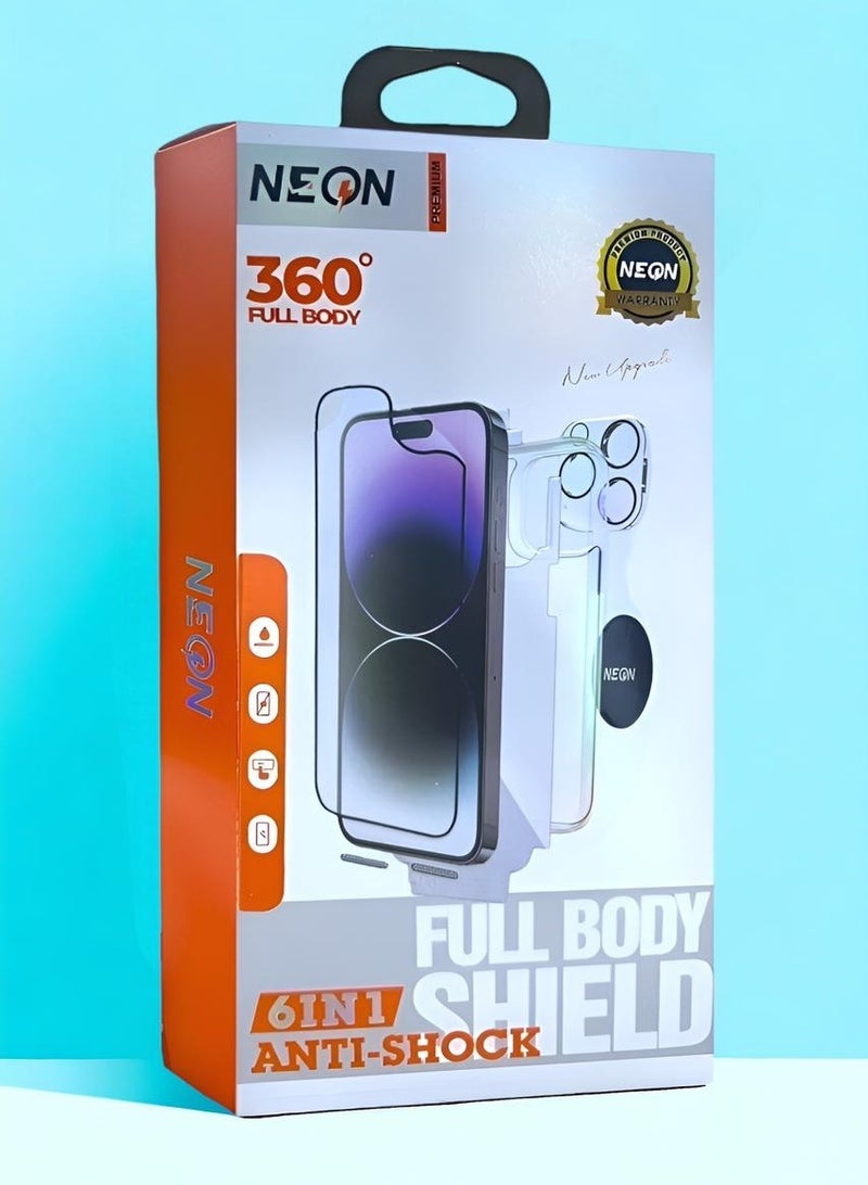 Neon Complete protection package for iPhone 14 Pro, original package from Neon, protection case made of high-quality materials, maximum protection against scratches and breakage (6in1)