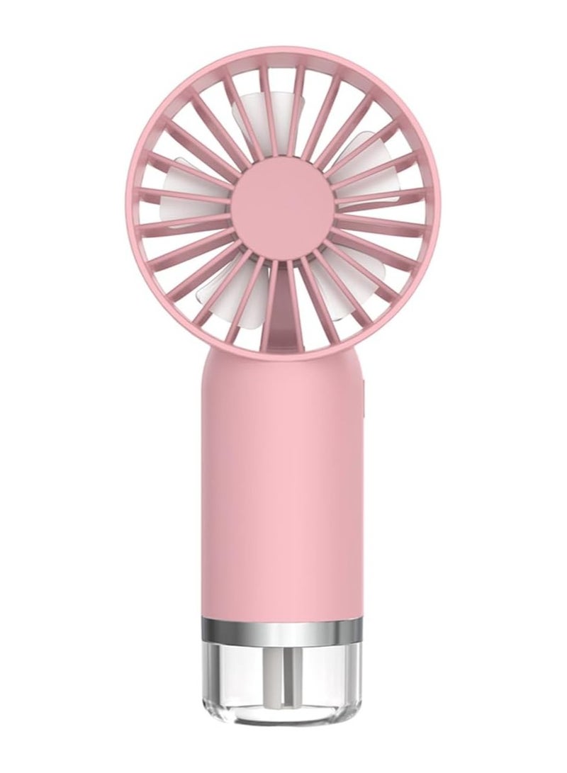 مروحة محمولة باليد لسطح المكتب، رذاذ، صغيرة، خفيفة الوزن (بينك )، عدد المنافذ: 1 - Image 1