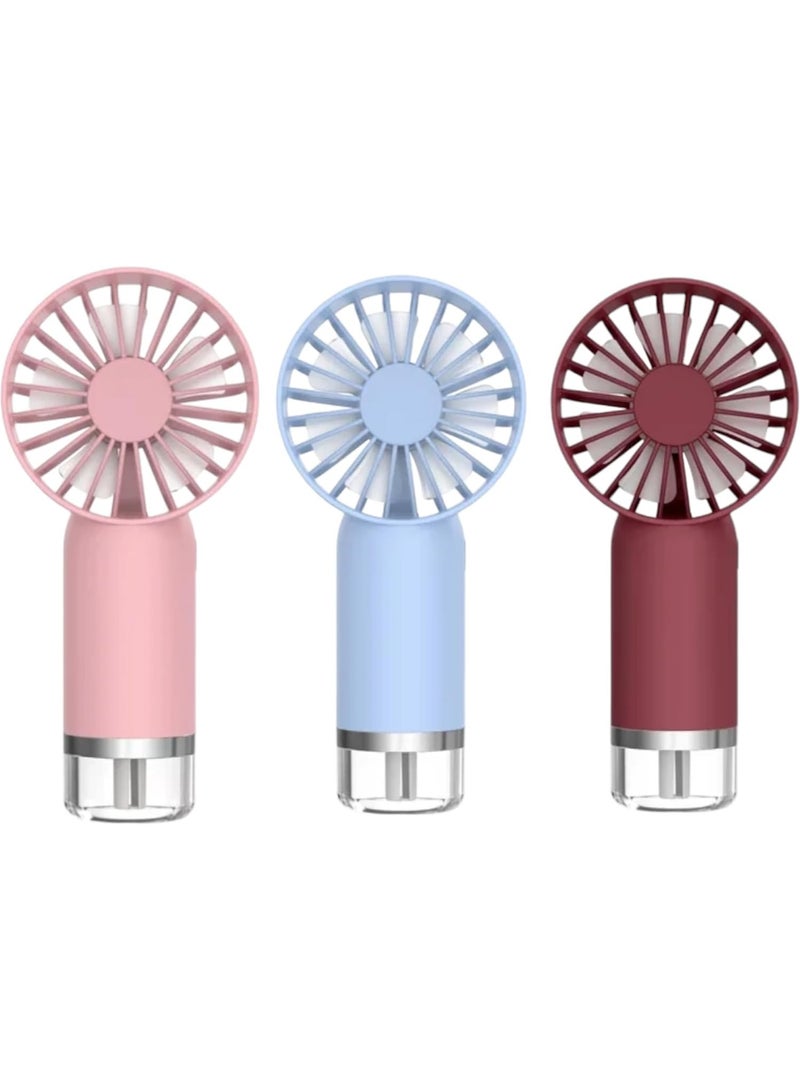 مروحة محمولة باليد لسطح المكتب، رذاذ، صغيرة، خفيفة الوزن (بينك )، عدد المنافذ: 1 - Image 2