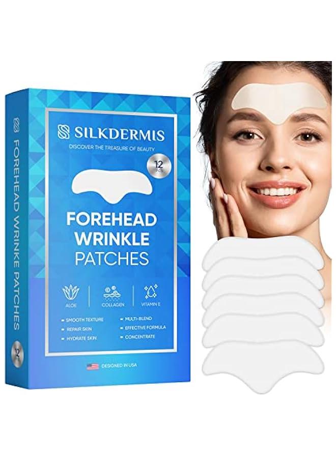 Arabest 12Pcs Aloe Collagen Vitamin E Forehead Wrinkle Treatment Patch Anti Wrinkles Treatment  - Image 1