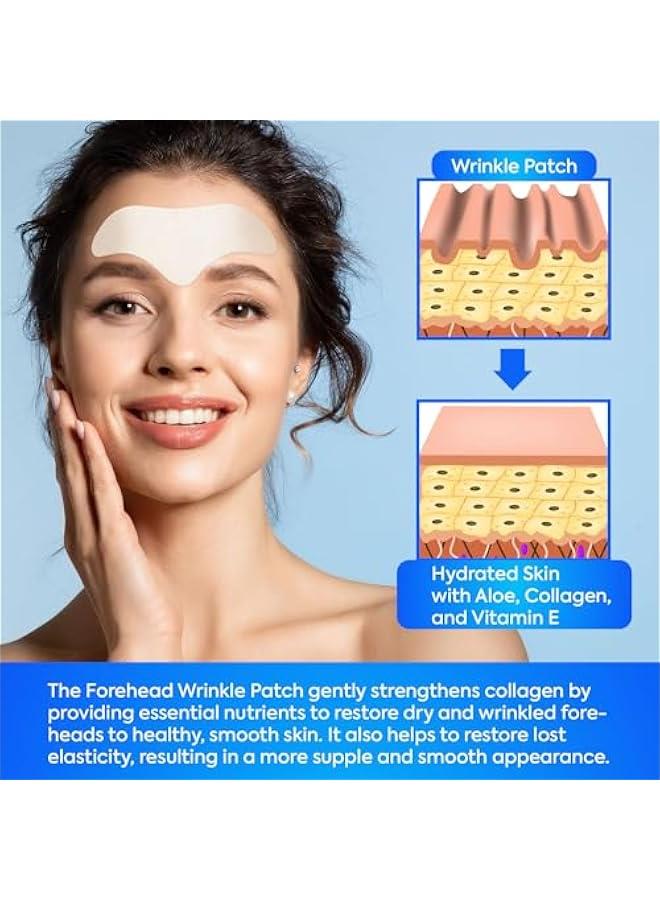 Arabest 12Pcs Aloe Collagen Vitamin E Forehead Wrinkle Treatment Patch Anti Wrinkles Treatment  - Image 3