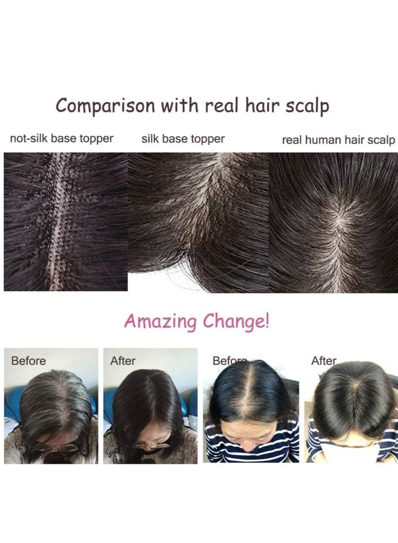 إستيل أغطية شعر بشري للنساء بمشبك أغطية شعر بشري للنساء بمشبك حريري مستقيم في قطعة شعر مستعار في الجزء الأوسط مع شعر رقيق أسود طبيعي 20 بوصةمستقيم حريري في الجزء الأوسط من الشعر المستعار مع شعر رقيق أسود طبيعي - Image 5