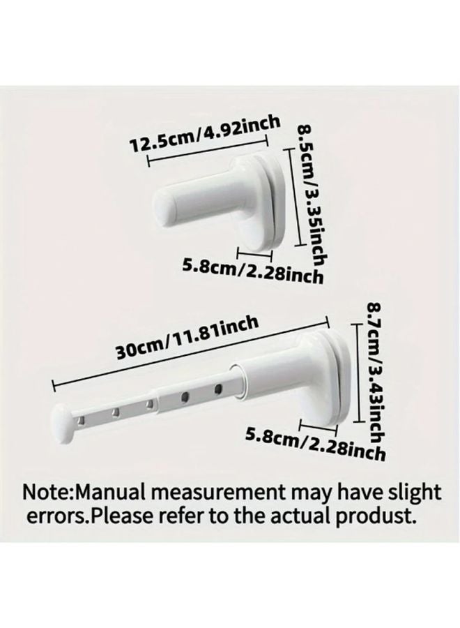 حامل تجفيف حائطي أبيض قابل للسحب وقابل للطي بتصميم تخزين بدون حفر - Image 3