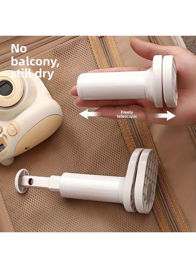 حامل تجفيف حائطي أبيض قابل للسحب وقابل للطي بتصميم تخزين بدون حفر - Image 4