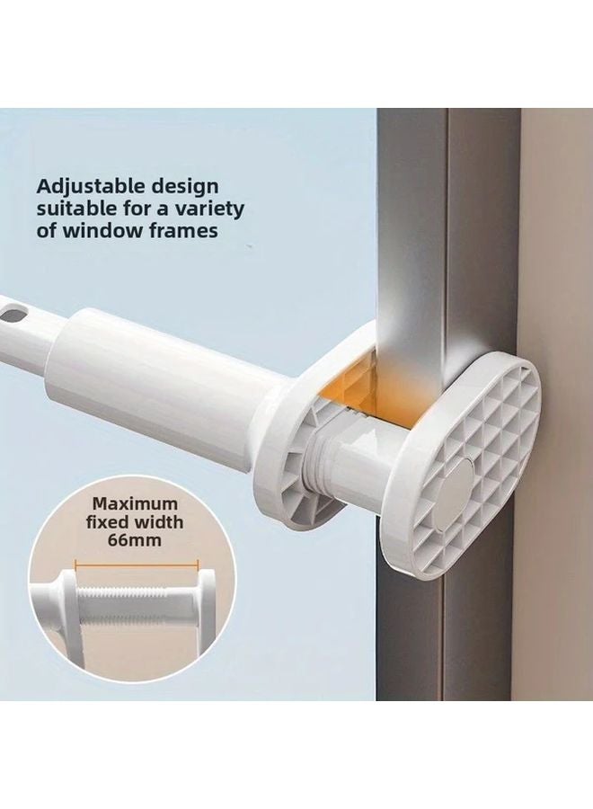 حامل تجفيف حائطي أبيض قابل للسحب وقابل للطي بتصميم تخزين بدون حفر - Image 2