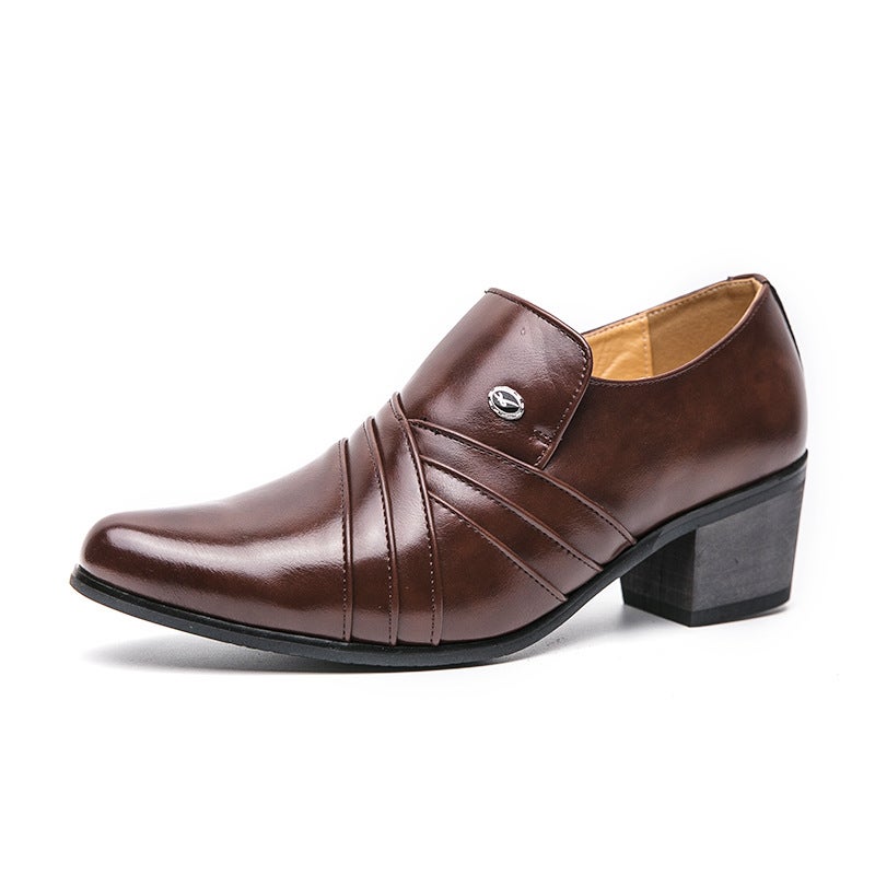 Men'S Plus Size Men'S Business Dress High-Heeled Leather Shoes Men'S 2025 New Wedding Banquet Formal - Image 1