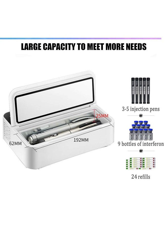 Insulin Refrigerated Refrigerator,Keeping the Temperature at 2-8 Degrees, Portable Medical Supplies Cooler, Suitable for Home/Office/Business Trips (Batteries Not Included)