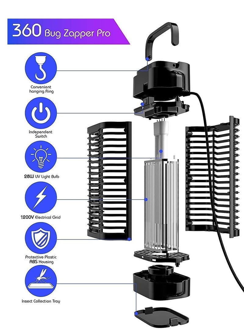 general 2025 New Style Mosquito Killer Lamp Bug Zapper, Electric Fly Insect Killer with 18W Physical UV Light, 2400V Powerful High Voltage, Non-toxic Electronic Pest Control Fly Traps Handmade,The best killer of mosquitoes and flying insects - Image 5