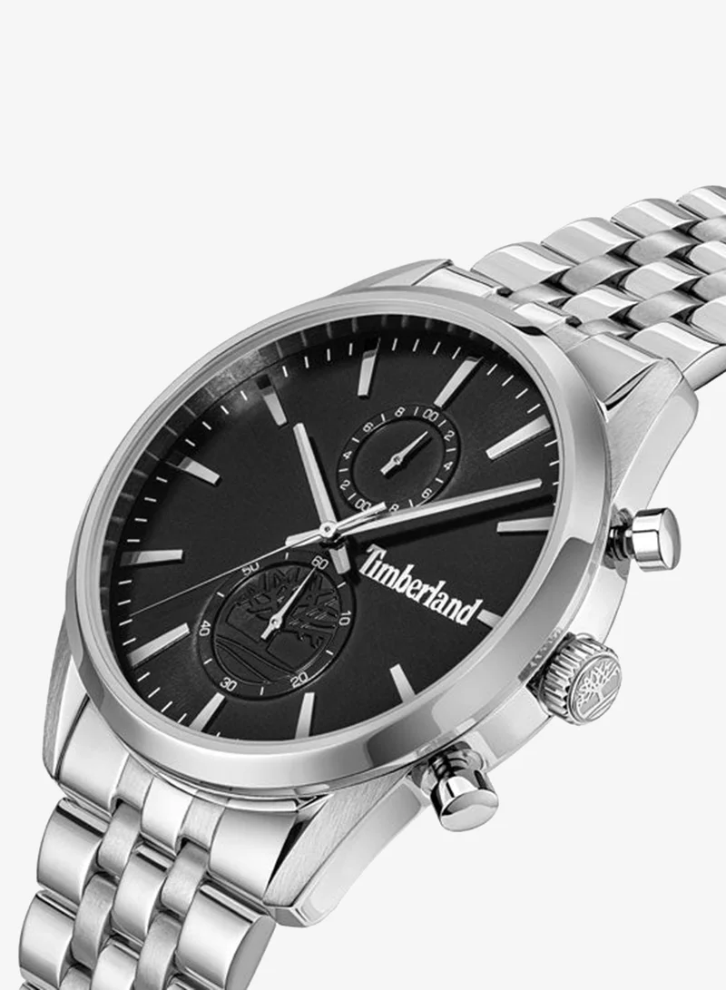 تمبرلاند Sheepscot Black Dial Stainless Steel Bracelet Chronograph Watch for Men, 43mm