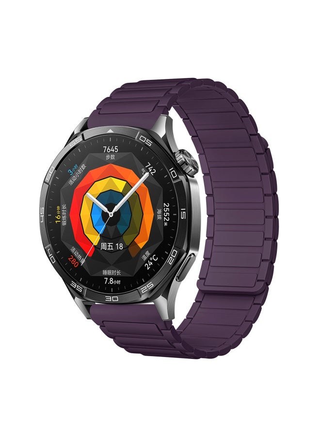Suitable For Huawei Gt5 Gt422Mm Watch Strap Watch4567 Armor Style I-Shaped Three-Bead Silicone Magnetic Watch Strap 