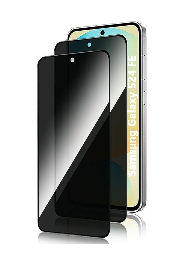 2 Pack Privacy Screen Protector for Samsung Galaxy S24 FE Anti-Spy Tempered Glass Ultra HD Anti-Scratch Bubble-Free Easy Install - Image 1