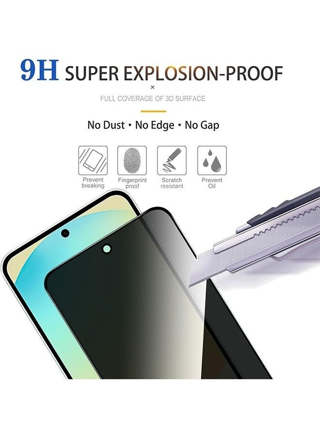 2 Pack Privacy Screen Protector for Samsung Galaxy S24 FE Anti-Spy Tempered Glass Ultra HD Anti-Scratch Bubble-Free Easy Install - Image 3