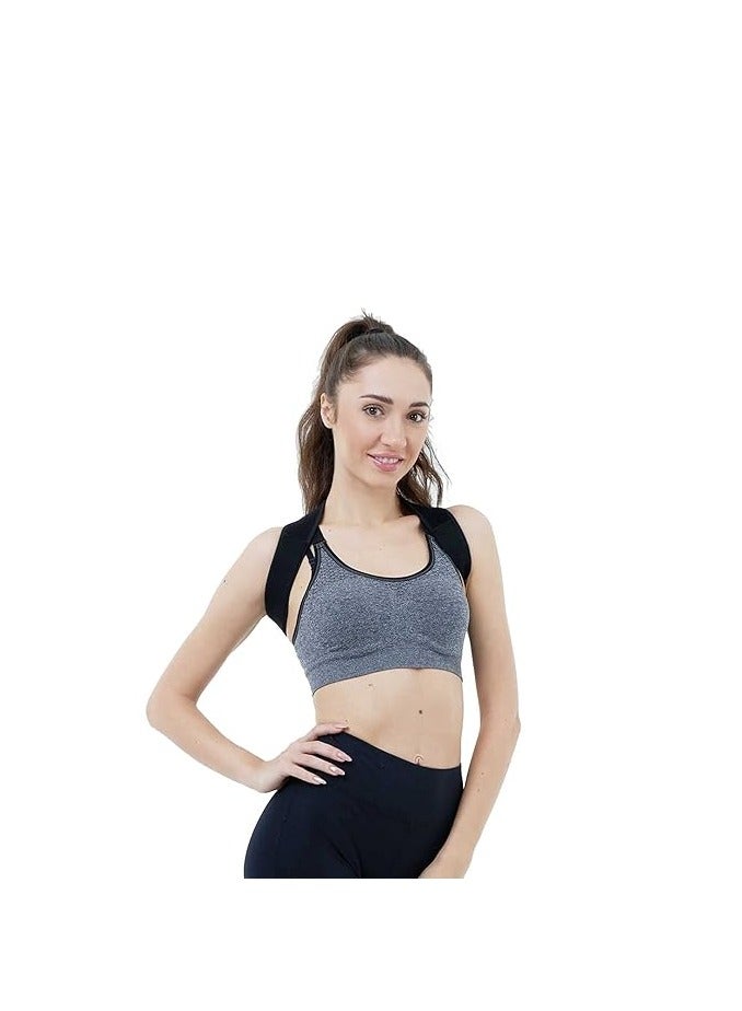Posture Corrector for Women and Men, Adjustable Upper Back Brace, Breathable Back Support straightener, Providing Pain Relief from Lumbar, Neck, Shoulder, and Clavicle, Back (Black)