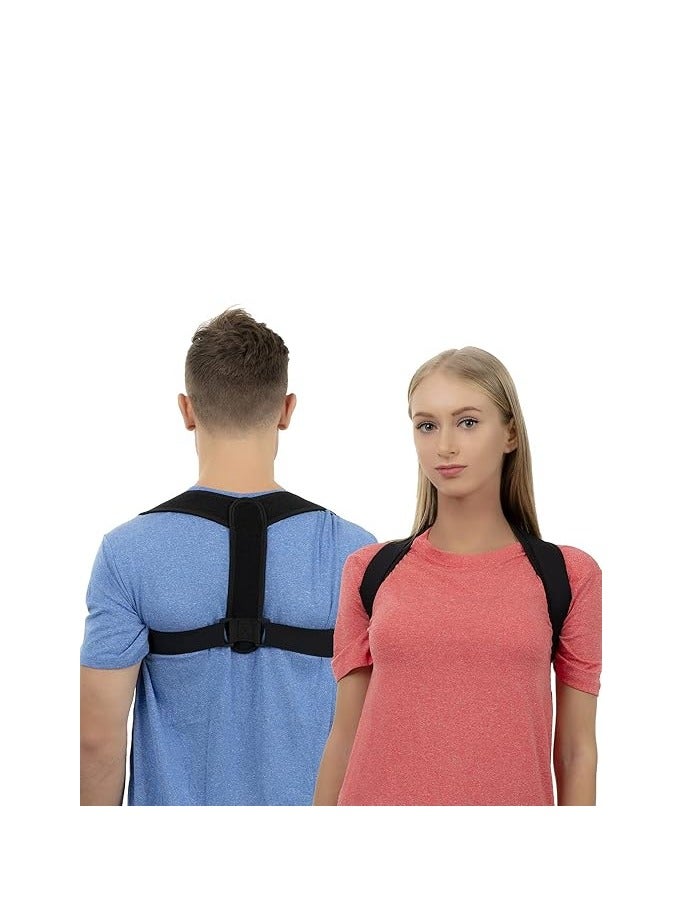 Posture Corrector for Women and Men, Adjustable Upper Back Brace, Breathable Back Support straightener, Providing Pain Relief from Lumbar, Neck, Shoulder, and Clavicle, Back (Black)