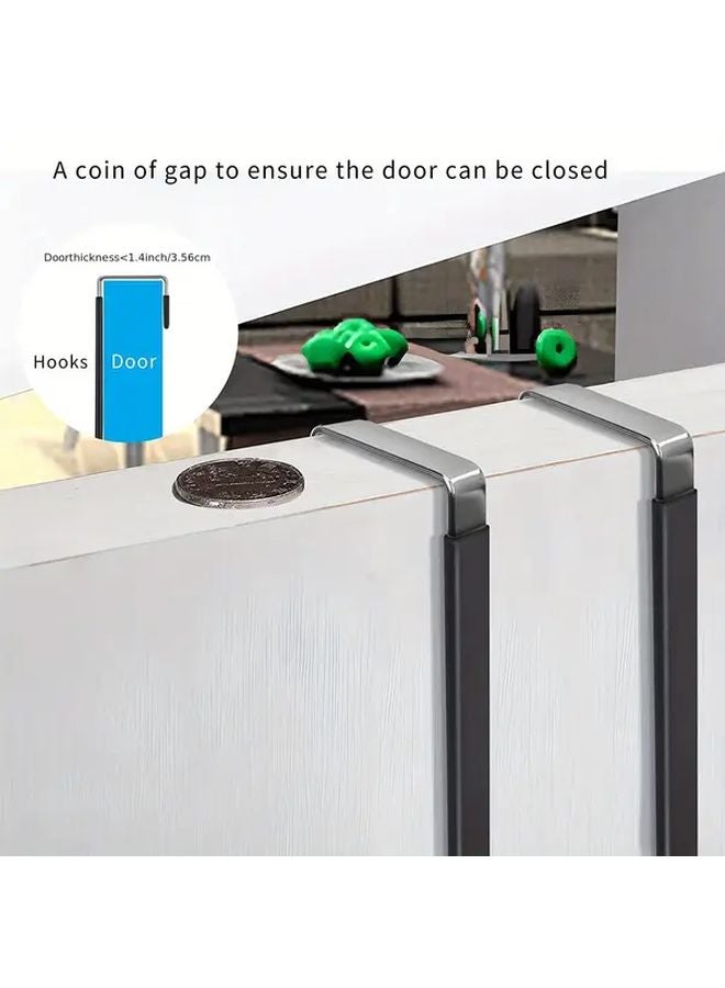 2pcs Black Over The Door Hooks For Hanging Clothes Towels Hats Coats And Bags - Image 5