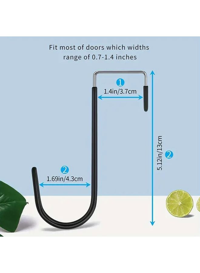 2pcs Black Over The Door Hooks For Hanging Clothes Towels Hats Coats And Bags - Image 3