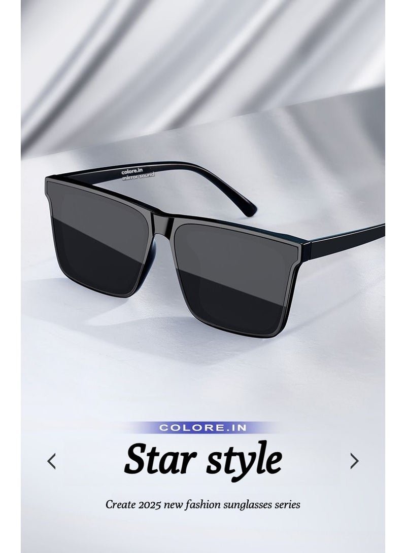 Generic Summer sun protection sunglasses, 2025 new high-end style, square-framed UV-resistant and strong light sunglasses, suitable for both men and women  - Image 3