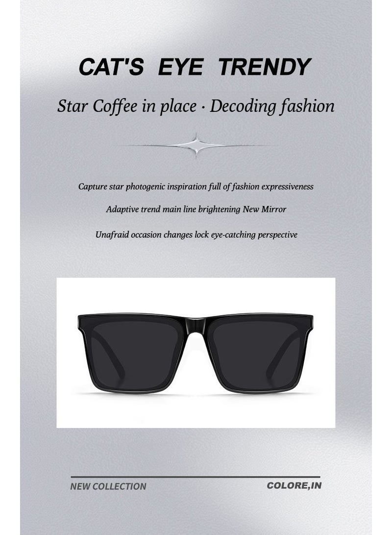 Generic Summer sun protection sunglasses, 2025 new high-end style, square-framed UV-resistant and strong light sunglasses, suitable for both men and women  - Image 4