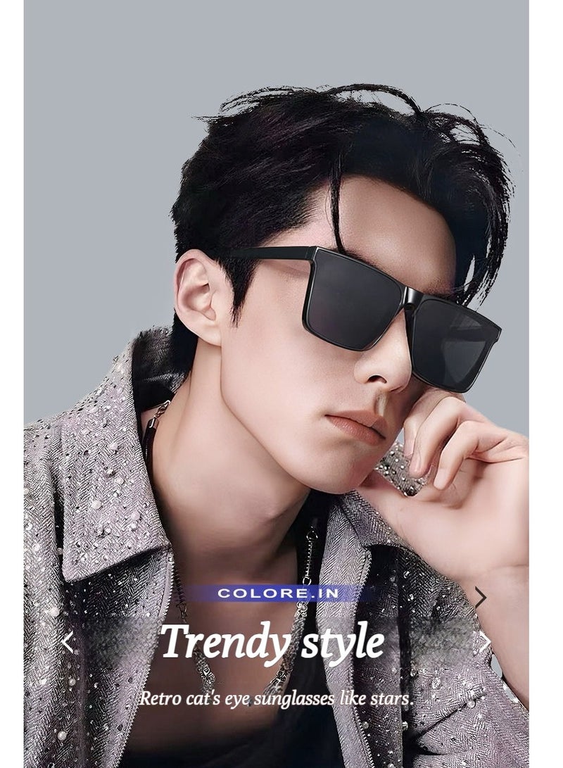Generic Summer sun protection sunglasses, 2025 new high-end style, square-framed UV-resistant and strong light sunglasses, suitable for both men and women  - Image 5