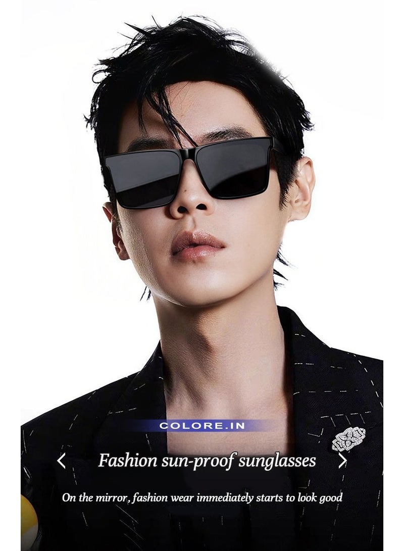 Generic Summer sun protection sunglasses, 2025 new high-end style, square-framed UV-resistant and strong light sunglasses, suitable for both men and women  - Image 2