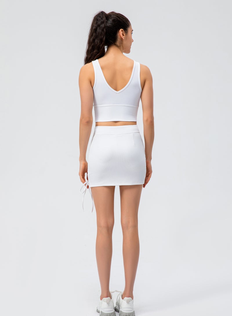 Loquat Women Quick Dry Breathable Sports Skirt White  - Image 1