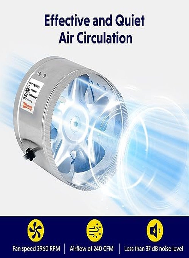 iPower 6 Inch 240 CFM Inline Duct Fan with Low Noise, Booster Exhaust for HVAC Ventilation in Grow Tent, Basements, Bathrooms and Kitchens, New - Image 4