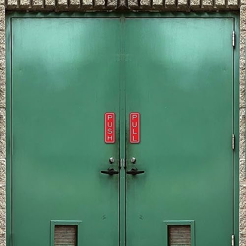 All Quality Classic Vertical Push Pull Door Signs - Great for Glass Doors | Professional Looking Signs | Easy Installation Includes Double-Sided Foam Adhesive Tape (Brushed Gold) - Medium (1 Pack) - Image 4