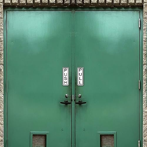 All Quality Classic Vertical Push Pull Door Signs - Great for Glass Doors | Professional Looking Signs | Easy Installation Includes Double-Sided Foam Adhesive Tape (Brushed Gold) - Medium (1 Pack) - Image 5